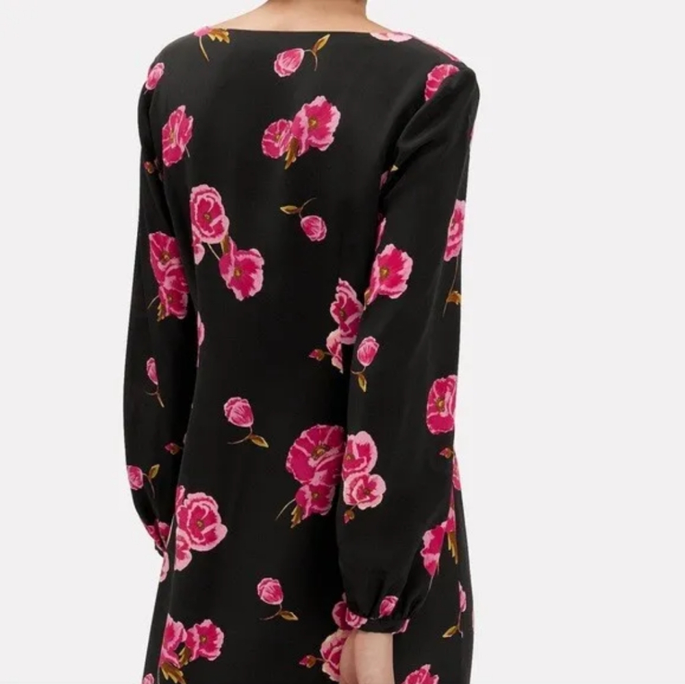 Intermix Silk Floral Mini Dress Size 0 - Picture 4 of 10